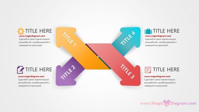 Шаблон диаграммы для PowerPoint: Цветные стрелки